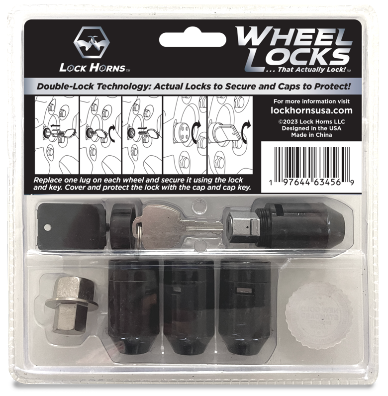 Wheel Locks - M12 x 1.5" Conical Seat - Black Finish